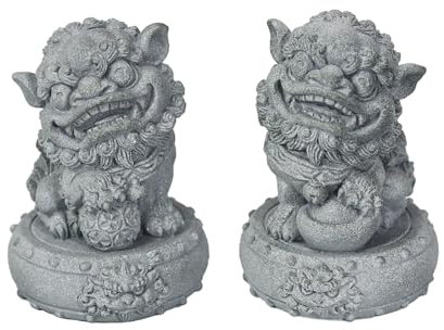 1st Heaven Chinesische Löwen Paar, Fu Hunde, Asiatische Wächterlöwen, Löwen Statue, Feng Shui Löwen für Glück, Wohlstand und Erfolg