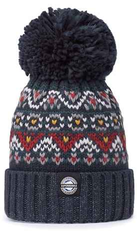 Superbobble Simon Wilson Navy Fairisle Knit Unisex Reflective Hat