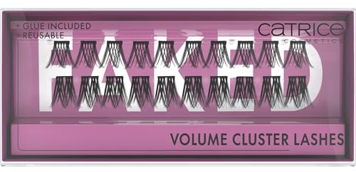 Catrice Faked Volume Cluster Lashes, künstliche Wimpern, Schwarz, langanhaltend, Falsche Wimpern-Effekt, vegan, ohne Mikroplastikpartikel, Nanopartikel frei, ohne Parfüm, 3er Pack (3x20pcs)
