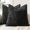 ZWJD Kissenbezug 40x40 2er Set Chenille Kissenbezüge Sofakissen Kissenhüllen Schwarz Dekokissen Weiche Sofakissenbezug für Couch, Bett und Wohnzimmer Heimdekoration Luxus Zierkissenbezüge