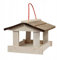 Hängendes Vogelfutterhaus aus massivem Holz | Futterhaus mit giebelförmigem Dach | Wetterfest – 24 x 21 x 17 cm – mit Aufhängeschnur