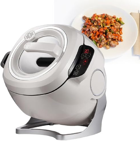 MáQuina De Cocina, Robot De Cocina De 6L De Capacidad, Olla AutomáTica Para Saltear 360°, MáQuina De Cocina AutomáTica, Procesador De Alimentos Tipo Tambor,220V/2000W