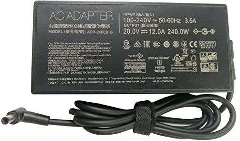 Cargador adaptador de corriente 240 W compatible con ASUS TUF Gaming F15 FX507ZM-BS74 ordenador portátil 20V12A