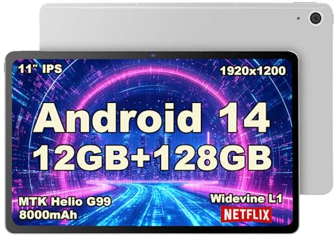 LincPlus M11 Tablet 11 Android 14 | 12GB RAM + 128GB Memoria (Espandibile to 2TB) | Helio G99 | Display IPS 90Hz | Batteria 8100mAh | 4 Altoparlanti | Certificato GMS - Per Lavoro, Gaming e Streaming