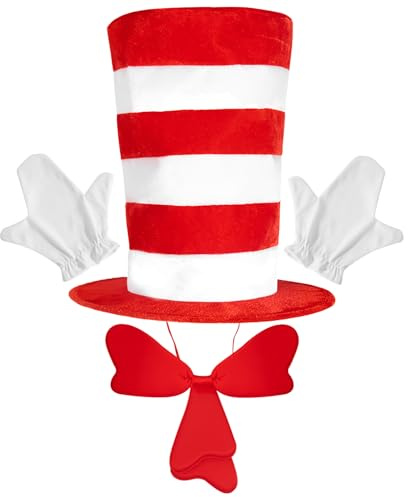 Adult Cat Costume with Cup Hat | Red White Striped Hat | LOZZON TIE, Cosplay Accessories King's Games, Halloween Costume Party