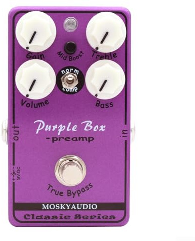 Gitarren-Effektpedal, E-Gitarren-Antriebspedal für Moskyaudio Box Preamp Pedale Vielseitiger Overdrive mit True Bypass für EQ