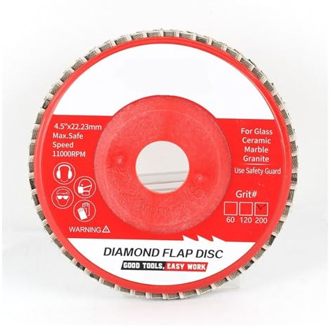 Raizi 115 mm/4,5 Zoll Diamant-Fächerscheibenrad for Winkelschleifer, kompatibel for Polieren und Schleifen von Glas, Metall, Fliesen, Marmor Granit(Fine)