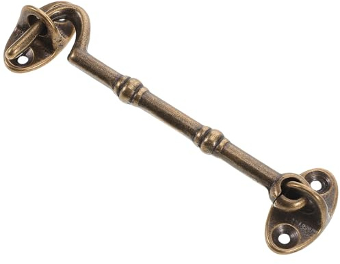 DOITOOL Pestillo Giratorio de Latón Antiguo 10,5 Cm para Puerta y Ventana, Cerradura de Gancho Multifunción para Puerta Interior, Pestillo de Armario Vintage Tornillos de Instalación, 1