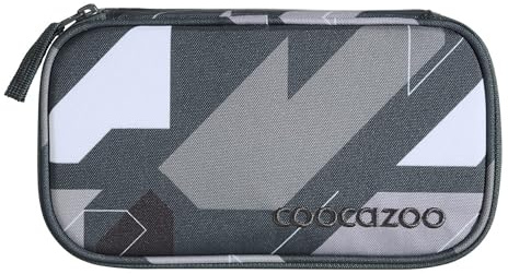 Coocazoo Mäppchen „Dark Race”, grau, Federmäppchen, großes Hauptfach, Reißverschlussfach mit Klarsichtfach im Deckel, Fach für Geodreieck, Stiftehalter, ab der 3. Klasse