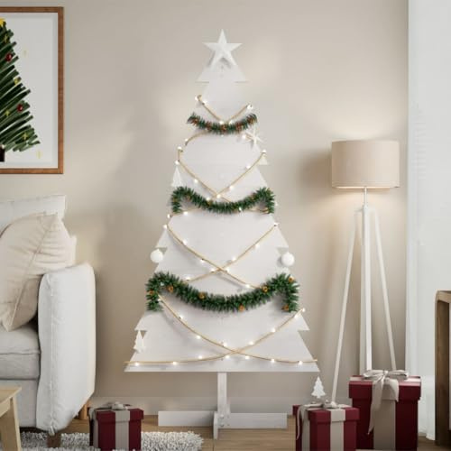 Sophrelle Albero di Natale Decorativo Bianco 150 cm in Legno di Pino Bianco,858193