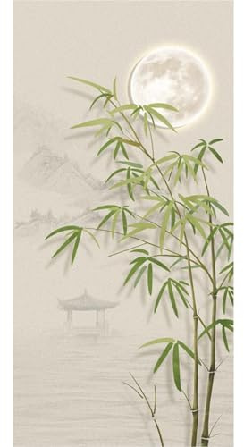 Green Leaf Decorative Window Film Frosted Privacy Clings For Glass Static Cling Soft Light Diffusion UV Blocking Waterproof Reusable Perfect For Shower Bathroom Doors(Style 5,90x180cm)