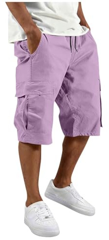 Lggwunsi Pantaloncini Cargo Uomo - Bermuda Uomo Cargo Pantaloncini con Tasche Laterali Shorts Pantaloni Corti Slim Fit Multi-Tasche in Cotone Pantaloni Corti Sportivi Estivi
