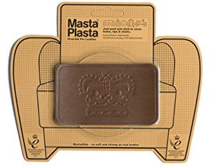 MastaPlasta Selbstklebende Premium Leder Reparatur Patch - Hellbraun Krone 10cm x 6cm. Sofortige Polsterung Qualität Patch für Sofas, Autositze, Jacken, DIY