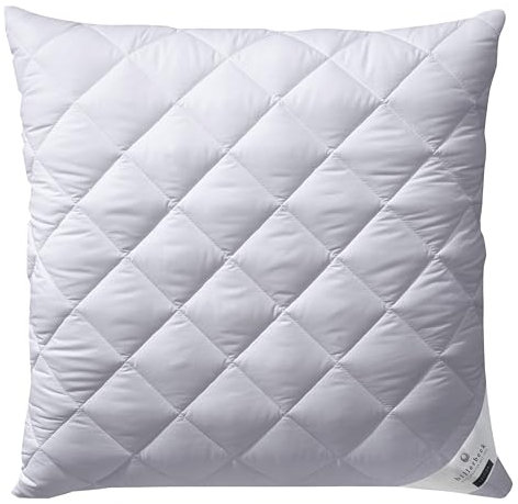 billerbeck Kopfkissen E22 Wash-Star - Faserkissen 80 x 80 cm - mittlerer Stützkraft – Bezug aus Baumwolle mit Reißverschluss – MAGICfill 95 - Hohlfaser, Weiß