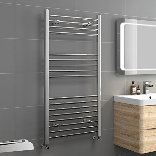 iBathUK | 1200 x 600 Straight Heated Towel Rail Chrome Bathroom Radiator