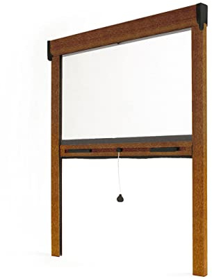 Insektenschutzrollo für Fenster & Türen, Aluminium – Luxus (Golden oak, L 1500 x H 2200 mm)