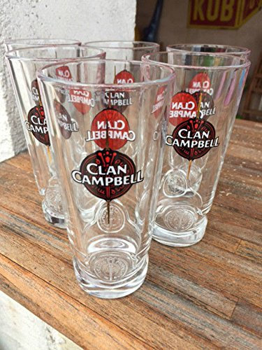 ileauxtresors 6 Verres à Whisky Clan Campbell Conique