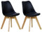WOLTU Esszimmerstühle 2er Set, Skandinavische Küchenstühle mit Massivholz Beinen, Retro Design, Sitzfläche aus Kunstleder, bis 150 kg belastbar, Schwarz