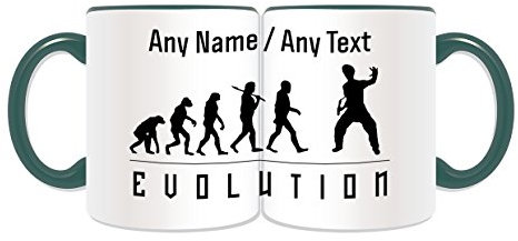 Personalisierbares Geschenk – Nunchaku Tasse (evtl. nicht in deutscher Sprache) Name Nachricht einzigartig – Spielerumrisse Olympisches Spiel Sport Coach Kung Fu Kungfu KongFu Kun Fan Waffe Bruce Lee