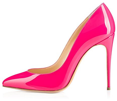 EDEFS Damen Elegant Spitz Zehen Geschlossen Stiletto Pumps Rose Größe EU45