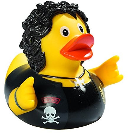 Schnabels Quietsche-Ente Heavy Metal - PVC, BPA-frei, Gelb-Schwarz, 10 Monate+