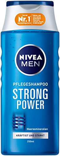 NIVEA Men Haar-Pflegeshampoo für Männer, 250 ml Flasche, Strong Power