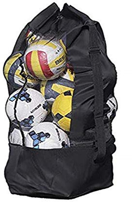 Extra große Netz-Balltasche, wasserdichte Ausrüstung, Seesack, strapazierfähig, Netz, Ball, Umhängetasche, Basketball, Volleyball, Fußball, Tragetasche, Aufbewahrungssack mit Kordelzug für 10–15 Bälle