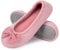 EverFoams Women's Ballerina Slippers Lightweight Comfy Memory Foam House Shoes with Stretchable Heel Design, Pink, 9/10 UK