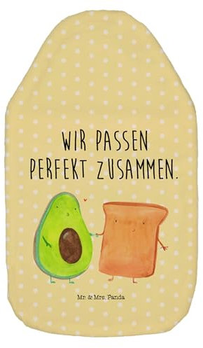 Mr. & Mrs. Panda Wärmflasche Avocado Toast - Geschenk, Veggie, Freundin, Hochzeit, Liebe, Wärmflaschenbezug, Jahrestag, Kleine Wärmflasche,