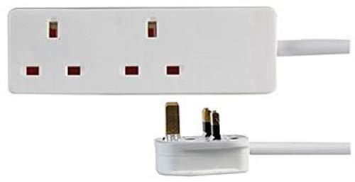 2 Gang Way UK 13A Trailing Socket Mains Power Extension Leads (1m)
