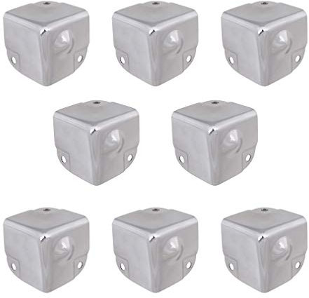 Tiazza 8Pcs Galvanized Tool Box Corner Protectors Aluminum Box Angle Guard Metal Wrap Angle