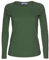 LessThanTenQuid Ladies Womens Plain Stretchy Long Sleeve Round Neck Top UK Sizes 8-24 (Bottle Green, 12-14)