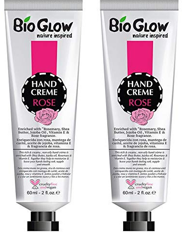 Bio Glow Hand Creme 60ml Range - Pack of 2 (Rose)