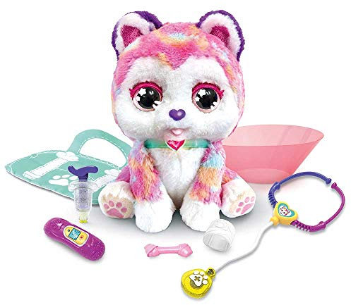 VTech 80-529765 Rainbow, Mon Chiot Bobo, Peluche Interactive à Soigner, Jouer au vétérinaire - Version FR, Multicolore