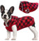 Kuoser Karierter Hund Wintermantel, Winddichter Hundemantel bei Fleecefutter Hundekleidung Reflektierende Hundejacke Hundeweste für Kleine Mittelgroße Hunde mit Abnehmbarem Hut