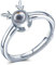Yumilok Damen Ring mit Hirsch aus 925 Sterling Silber Projektion Ring I Love You im 100 Sprachen Ehering Verlobungsring verstellbar Bild im Stein