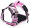Harnais Chien Anti Traction, Harnais pour Chien Grand Moyen Réfléchissant Réglable Gilet Chien avec Poignée Respirante Harnais Poitrine de Sport sans Traction Rose Camou XL