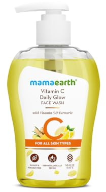Mamaearth Vitamin C Gesichtsreiniger 250 ml – Gesichtswaschgel mit Vitamin C, Aloe Vera & Kurkuma, Face Wash für die tägliche Gesichtsreinigung, Waschgel Gesicht für Damen & Herren