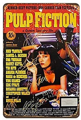 KEYGAMER Pulp Fiction Metall-Blechschild, Vintage, Plakat, Poster, Garage, Bar, Zuhause, Wanddekoration, 20,3 x 30,5 cm