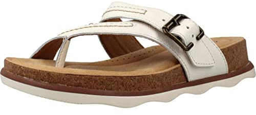 Clarks Damen Brynn Madi Flipflop, White Leather, 39 EU