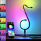 LINTRY Schreibtischlampe Led, Tischlampe Kabellos 5 Farb 10 Helligkeitsstufen, Dimmbare Tischleuchte Leselampe (RGB)