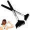 2 Piezas Rascador Trasero,Portátil Rascador Espalda, Back Scratcher Massager con la manija Telescópico,Acero Inoxidable Back Massager Tool 20-68cm,Negro.