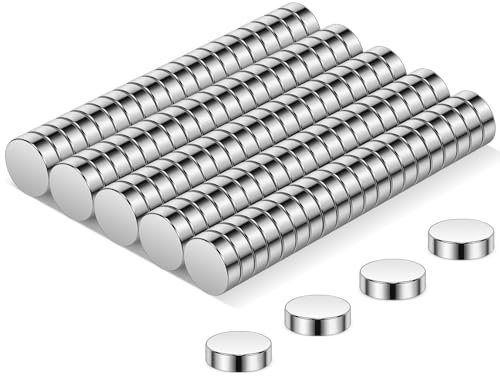 Wukong Neodym-Magnete 6 mm x 2 mm, 100 Stück, starker Seltenerdmagnet für Kühlschränke, Whiteboards, Büros, Experimente, Wissenschaft (6 mm x 2 mm)