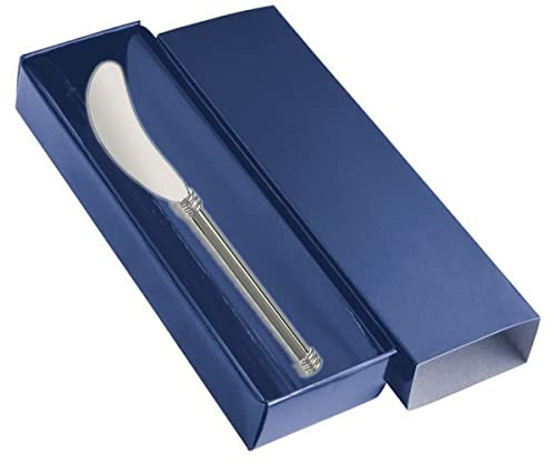 SILBERKANNE Buttermesser versilbert 15,5cm – Premium Dessert- & Vorspeisemesser, Silber Plated, inkl. Geschenkverpackung