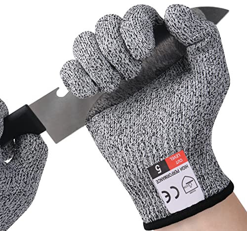 flintronic Schnittfeste Handschuhe, 1 Paar Schnittschutzhandschuhe küche, Schnitzhandschuhe für Kinder, Schnitthandschuhe Küche, Gartenhandschuhe, Schnittschutz Handschuhe, Level 5 Schutz(Größe XS)