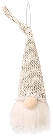 Weihnachts Puppe Miniatur Wichtel Figuren Weihnachten Deko Dekorationsfiguren Weihnachtswichtel Stoff Weihnachten Deko Wichtel Gesichtslose Fenster Tür Set Kamin Weihnachtsdeko (Beige, One Size)