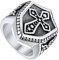 U7 Edelstahl Fingerring Punk Stil Tempelritter Kreuz Schild Ring Gotik Großer Ring Wikinger Statement Ring Street Style Modeschmuck für Männer(Ring Größe 67)