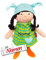 SIGIKID Stoffpuppe Brenda Bilipup mit Namen personalisiert/Bestickt, Erste Puppe/Kuschelpuppe, Mädchen Babyspielzeug (Grün, gestreift)