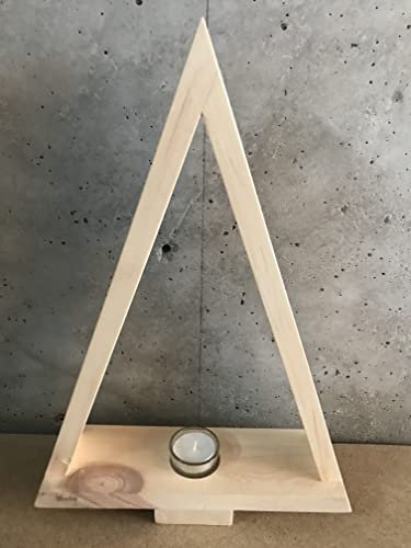 Weihnachtsbäumchen Handgemacht aus Zirbenholz mit Teelicht
