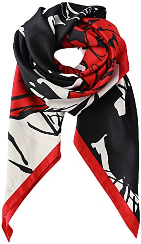 MAIRY Damenmode Halstücher Bandana Satin Seidenschal Seidentuch Platz Schal Kopf Haar Wickelt Haar Schal Schaltuch Leichte Halstuch Kopfschal Kopftuch 90x90cm M090005